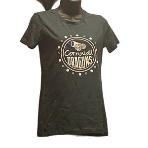 Next Level Apparel Woman T Shirt Green White Size Small Cornwall Dragons EUC